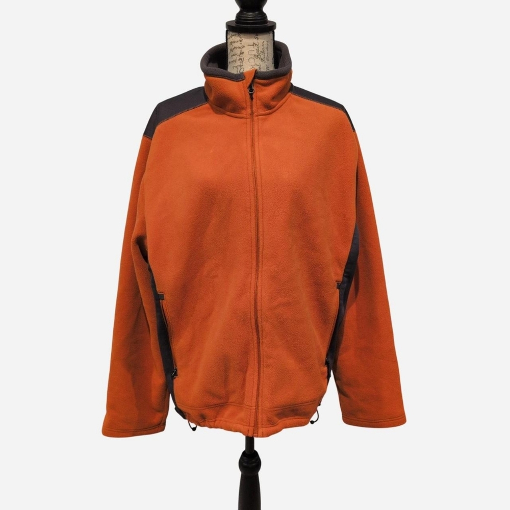 TEK GEAR ORANGE HEAVY FLEECE FULL ZIP JACKET
